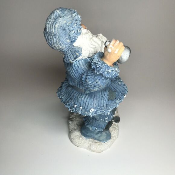 Vintage Santa Claus Blue Suit Candle Holder Figurine Ceramic Tealight Christmas - Picture 4 of 5